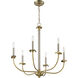 Stanza 6 Light 26 inch Brushed Polished Nickel / Satin Brass Chandelier Ceiling Light