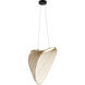 Eco Collection - Madera Family 23.75 inch Matte Black Pendant Ceiling Light in Natural Wood, EVOLV