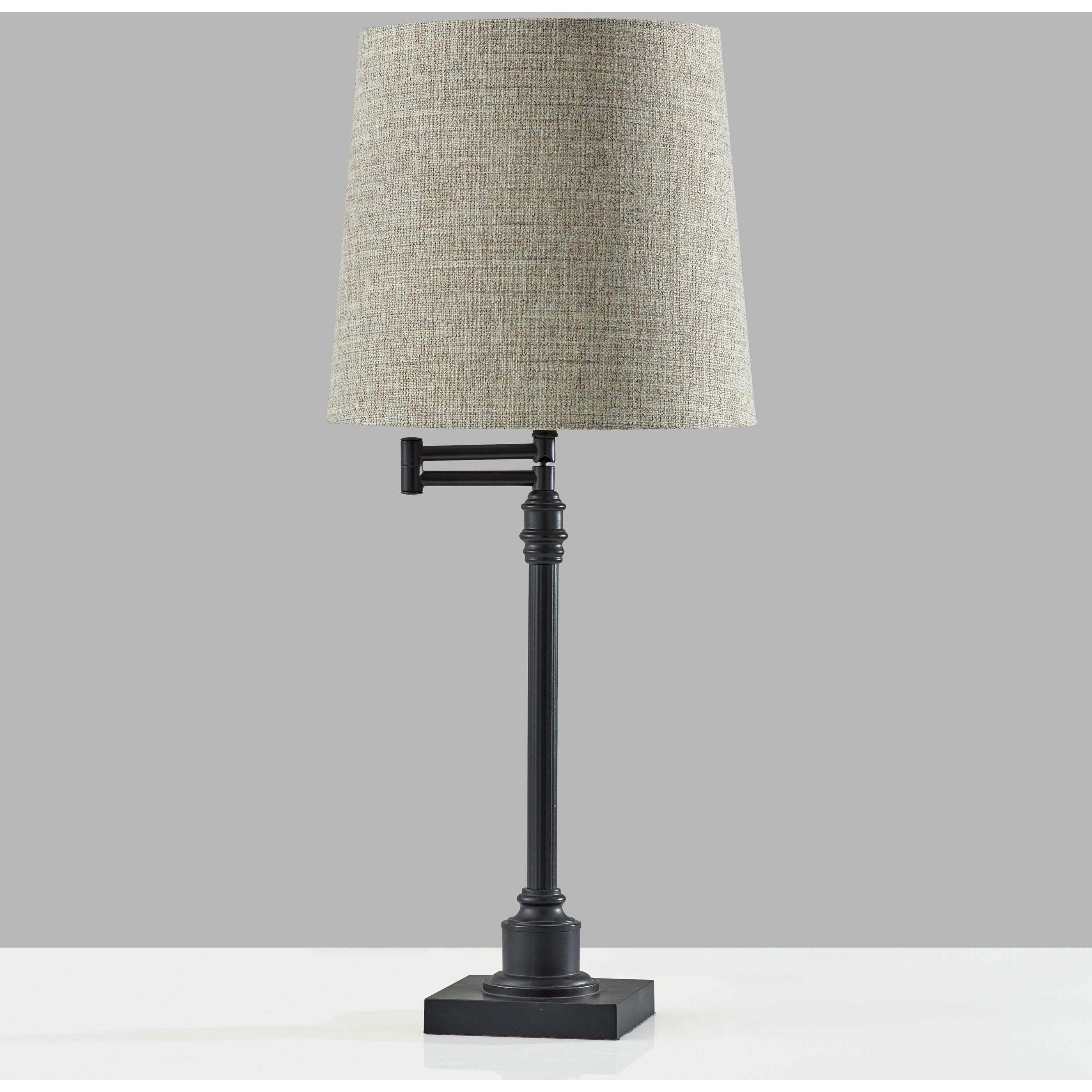 Dante 26 inch 60.00 watt Black Metal Table Lamp Portable Light, Simplee Adesso