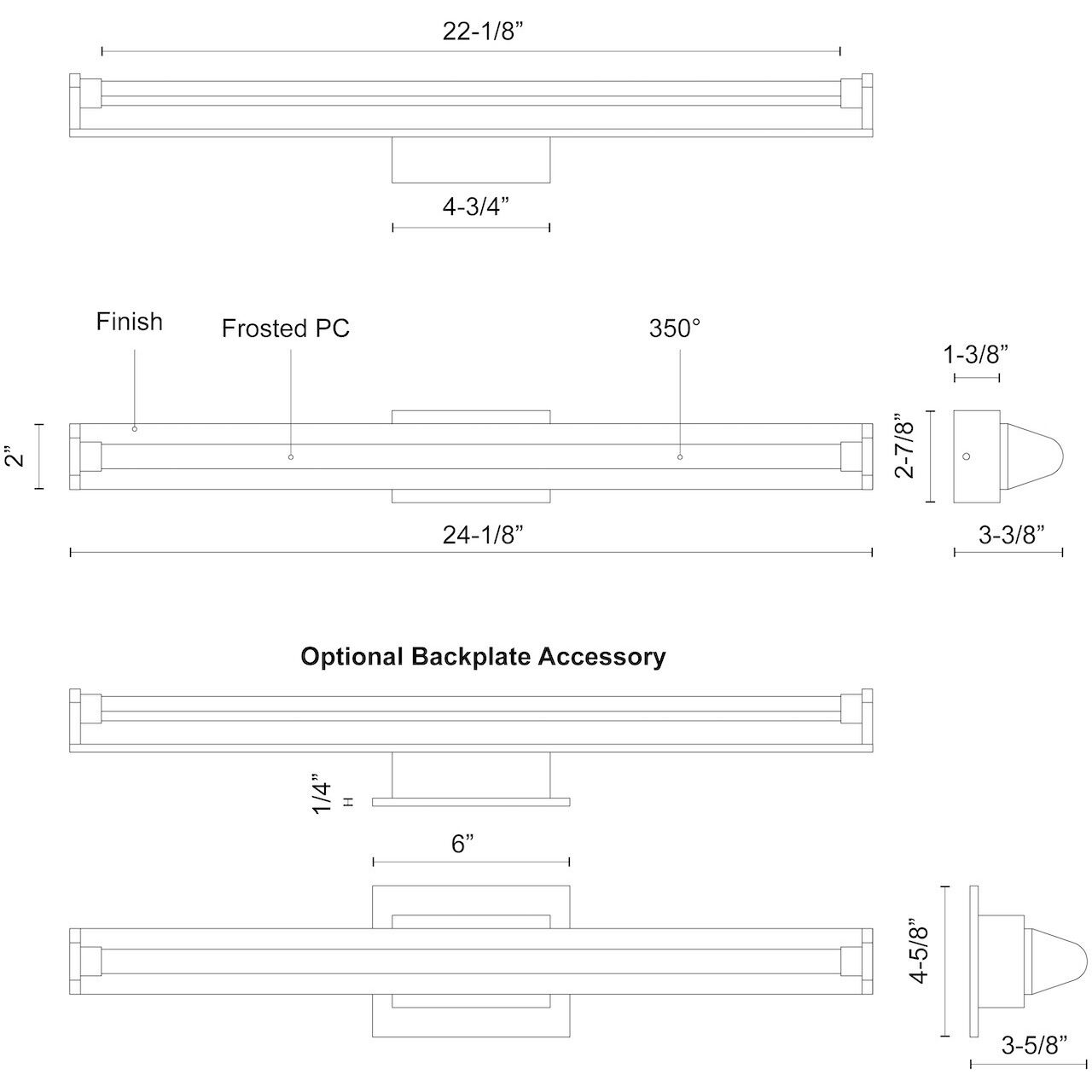Plymouth Bath Vanity Light Wall Light in Chrome