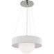 Windsor Smith Arena LED 18.5 inch Polished Nickel and Matte White Ring and Globe Chandelier Ceiling Light