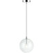 Bolha 1 Light 8.63 inch Chrome Pendant Ceiling Light in Chrome and Clear