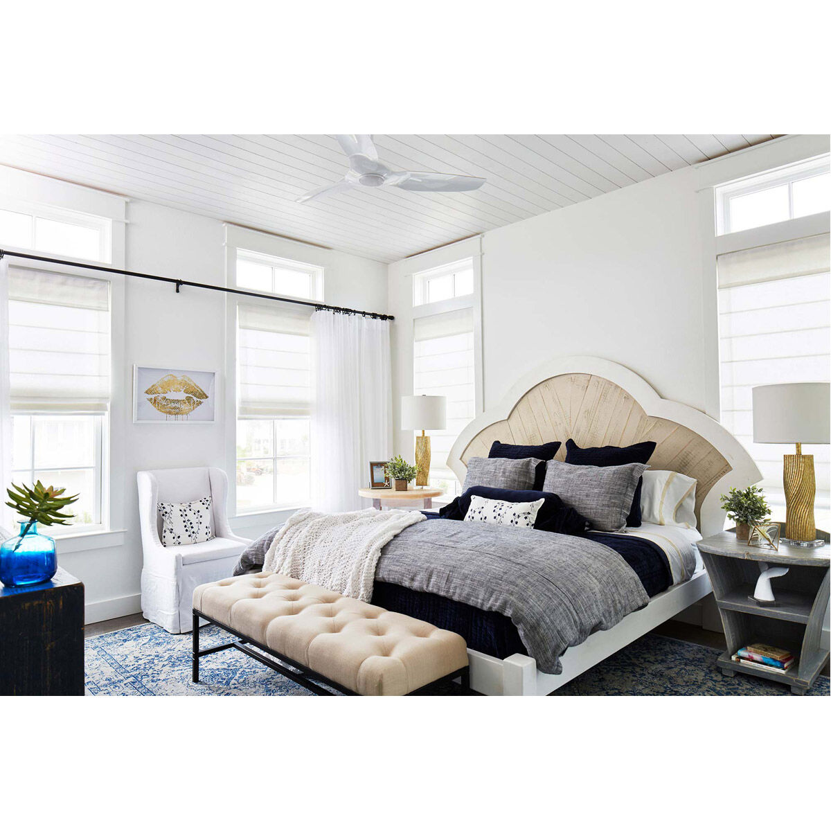 Haiku L 52 inch White with Glossy White Blades Indoor Ceiling Fan, Universal Mount