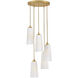 Honey 5 Light 16 inch Distressed Brass Chandelier Ceiling Light, Small
