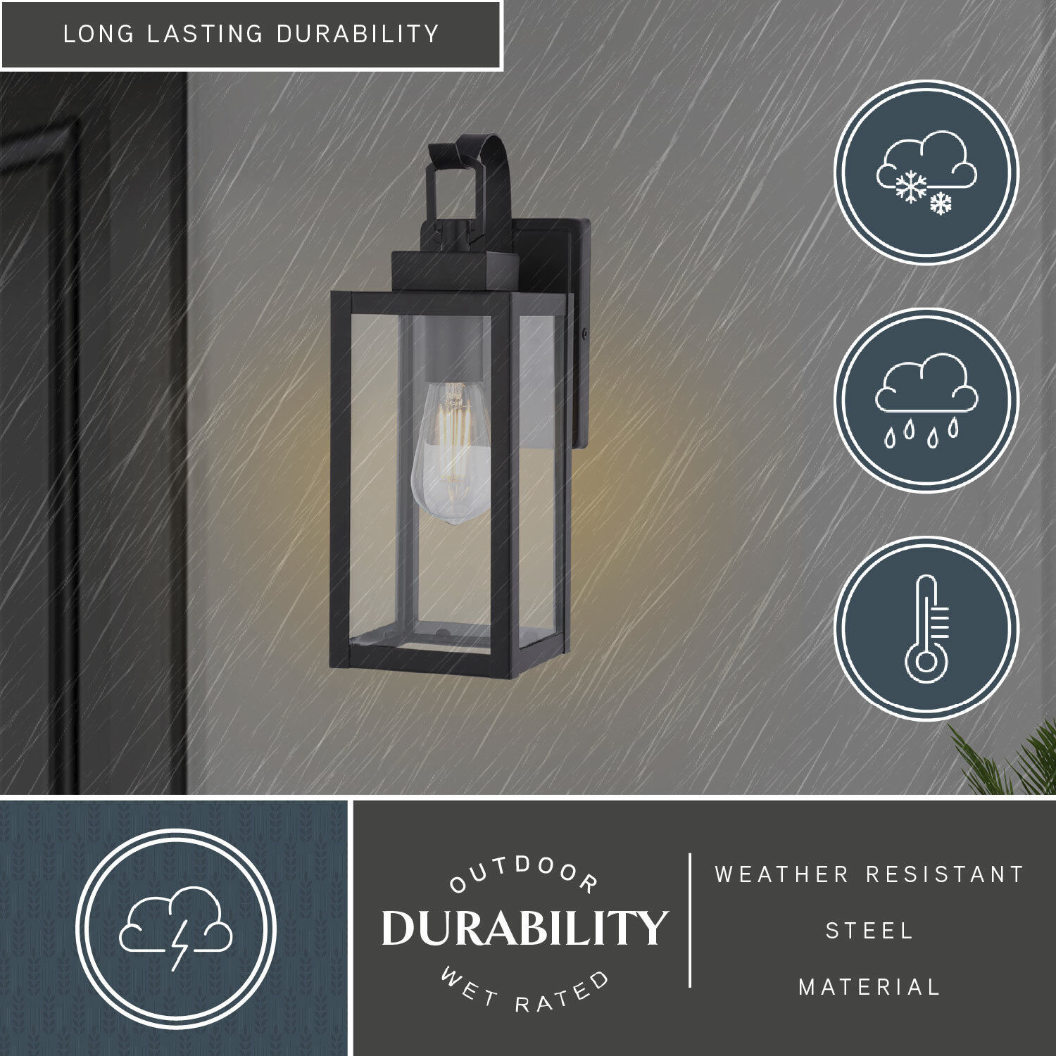 Clinton 1 Light 13.75 inch Matte Black Outdoor Wall