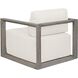 Remsen Weathered Gray and Oyster White Outdoor Lounge Chair
