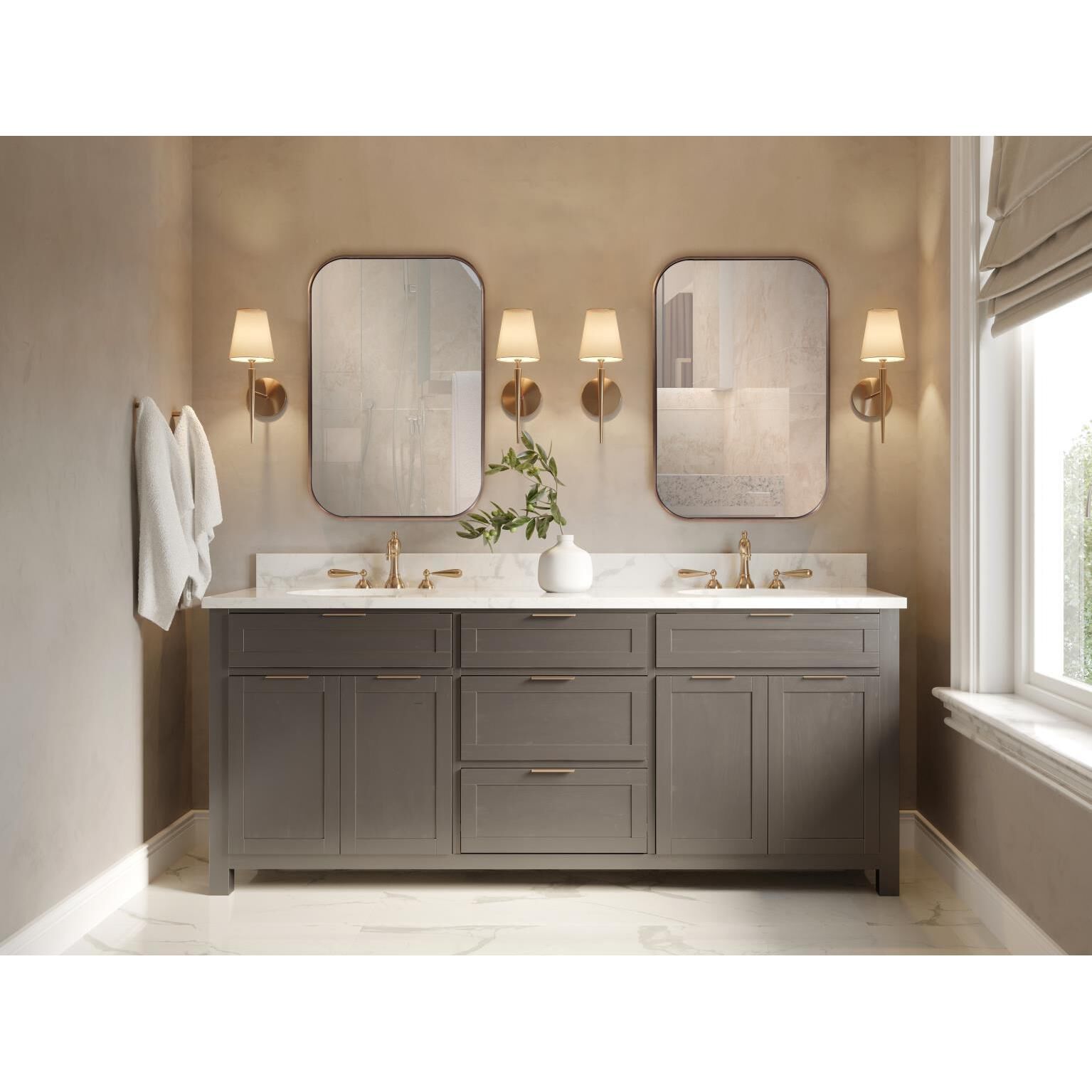 Milo 36 X 24 inch Brass Mirror