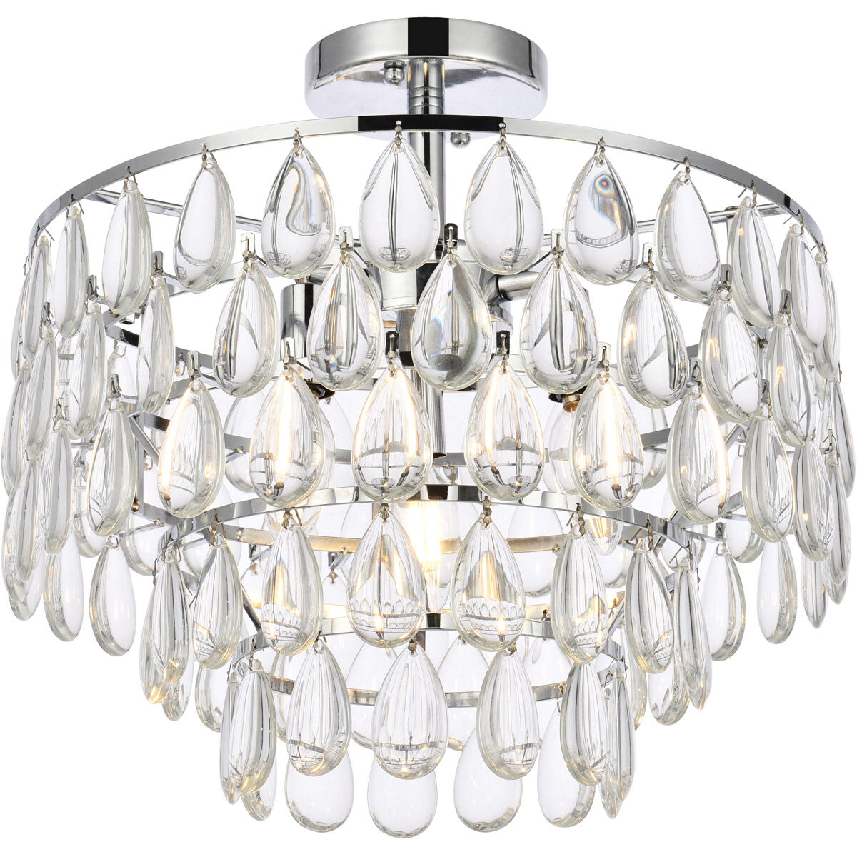 Mila 3 Light 16 inch Chrome Flush Mount Ceiling Light