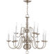 Williamsburgh 12 Light 26 inch Brushed Nickel Chandelier Ceiling Light