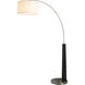 Taper 92 inch 9 watt Black and Satin Nickel Arc Floor Lamp Portable Light
