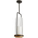 Sumter 1 Light 10.5 inch Black and Bronze with Natural Wood Candle Pendant Ceiling Light, Beth Webb
