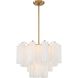 Addis 6 Light 19.75 inch Aged Brass Chandelier Ceiling Light in Tronchi Glass White