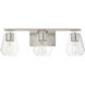 Geode 3 Light 22.5 inch Satin Nickel Bath Vanity Wall Light