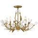 Yvette 5 Light 24 inch Burnished Gold Convertible Semi-Flush Ceiling Light
