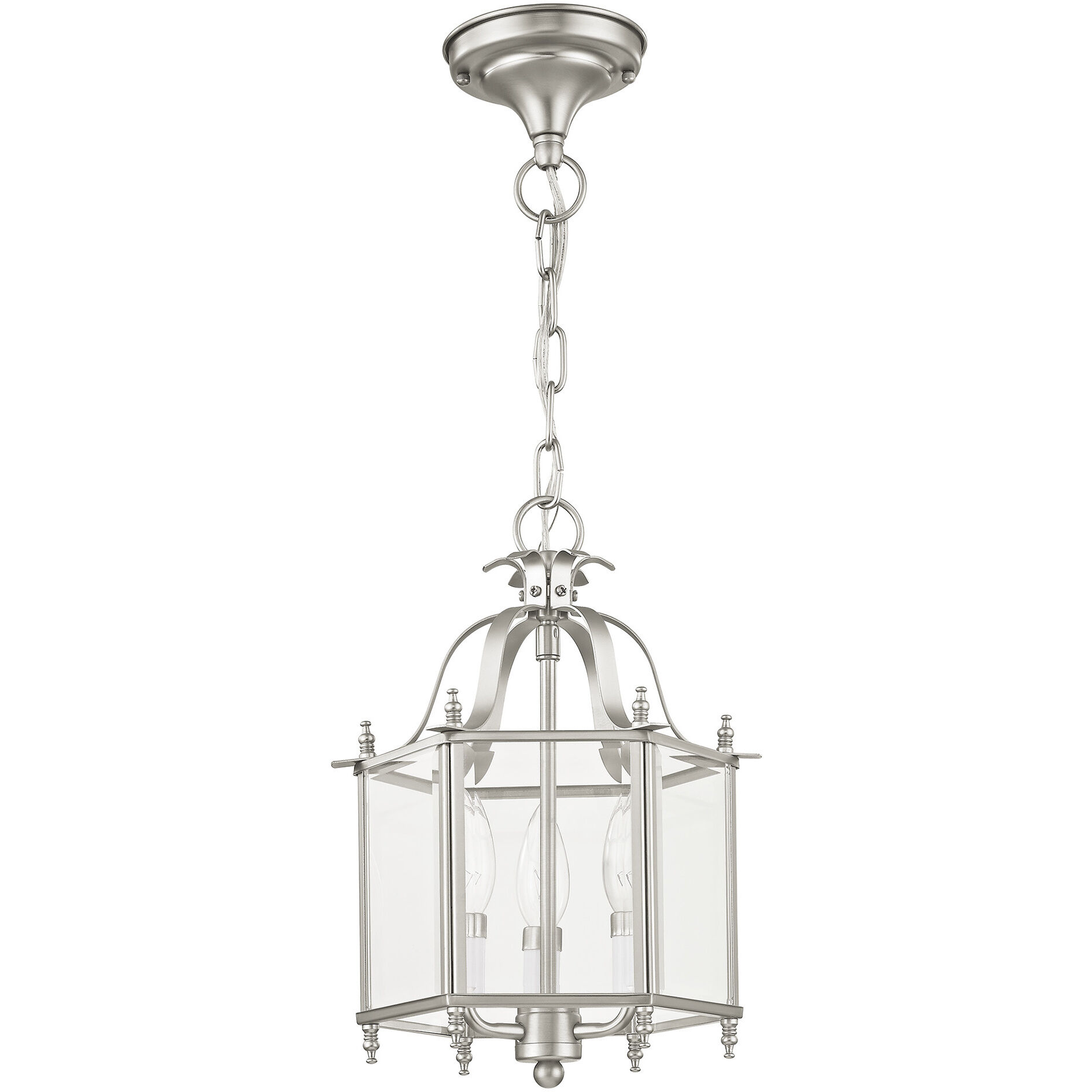 Livingston 3 Light 10 inch Brushed Nickel Convertible Mini Pendant/Ceiling Mount Ceiling Light