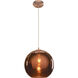 Glow 1 Light 12 inch Brushed Copper Pendant Ceiling Light