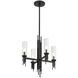 Torres 4 Light 18 inch Clear Ribbed Glass/Matte Black Chandelier Ceiling Light