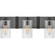 Sawyer 3 Light 22 inch Aged Zinc with Distressed Black Vanity Light Wall Light