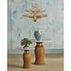 Tassel 22.5 X 19.5 inch Morel Brown and Natural and Brushed Brass Accent Table