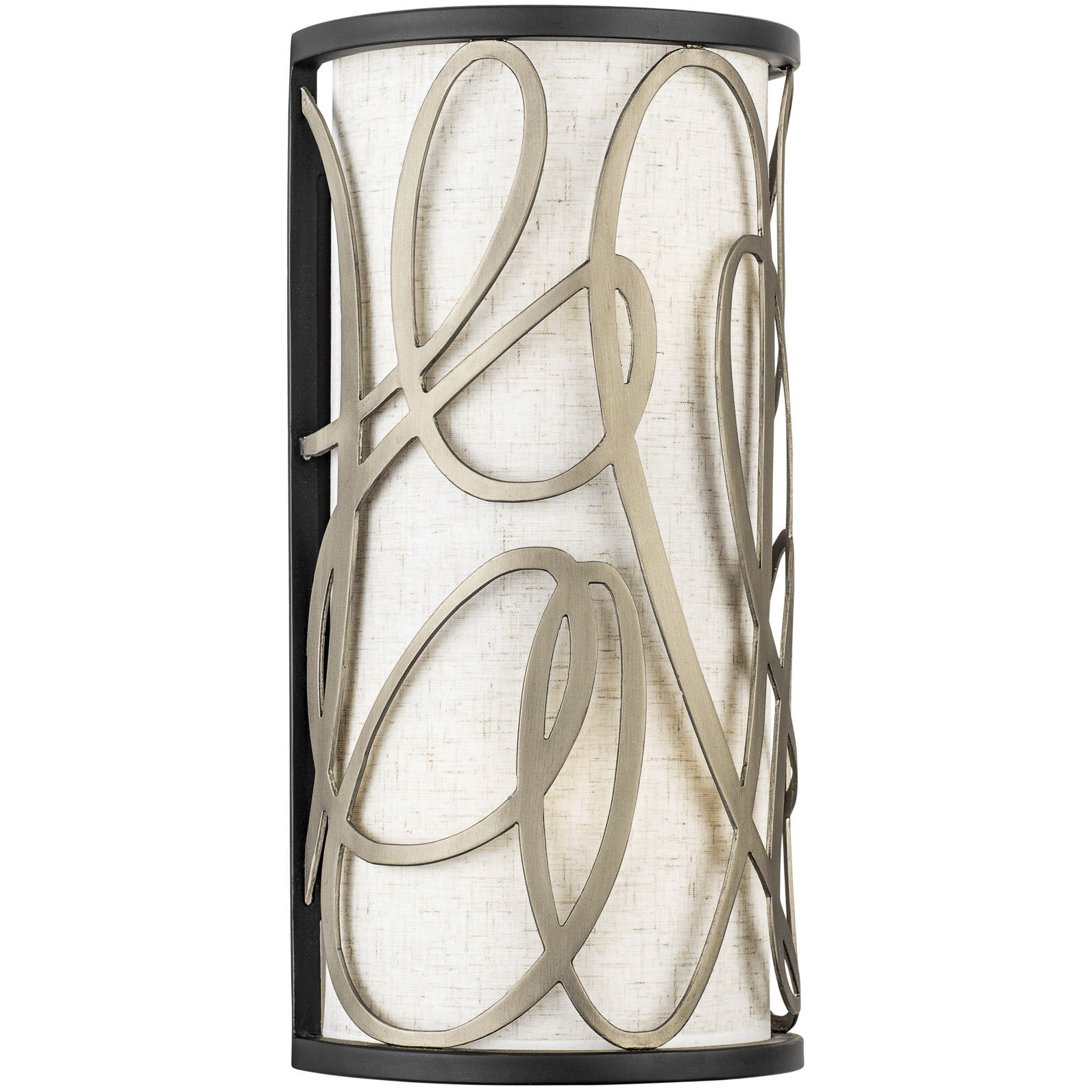 Scribble 2 Light 8 inch Matte Black with Artifact Wall Sconce Wall Light, Smithsonian Collaboration