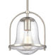 Connection 1 Light 8 inch Satin Nickel Mini Pendant Ceiling Light