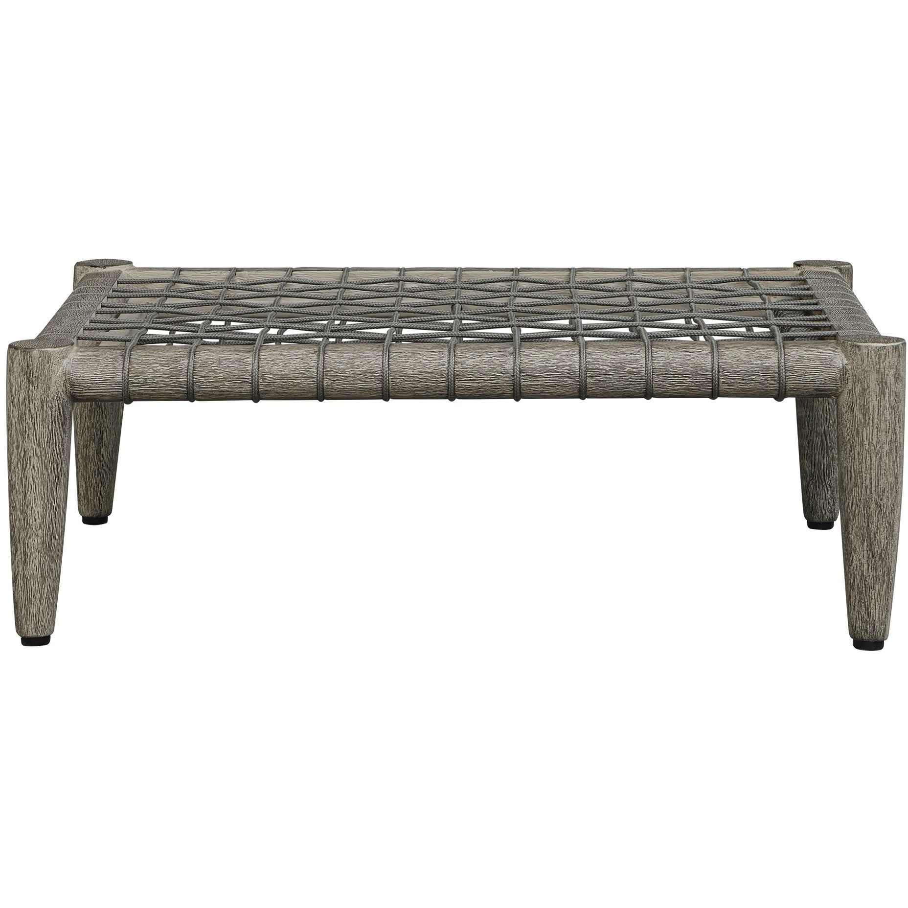 Borneo 16.5 inch Dark Gray and Oyster White Outdoor Ottoman