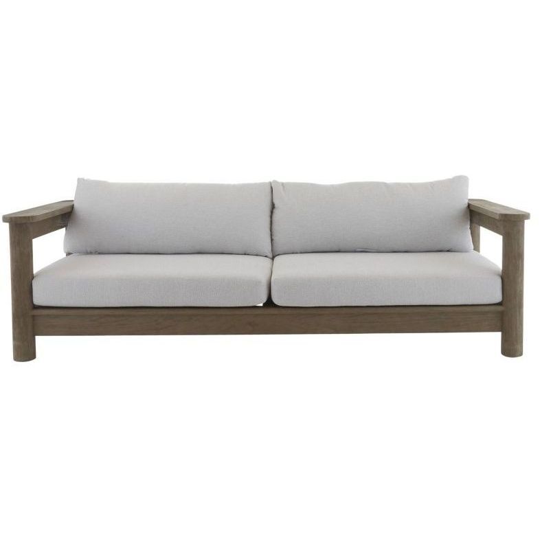 Caldwell Porpoise and Weathered Teak Outdoor Sofa