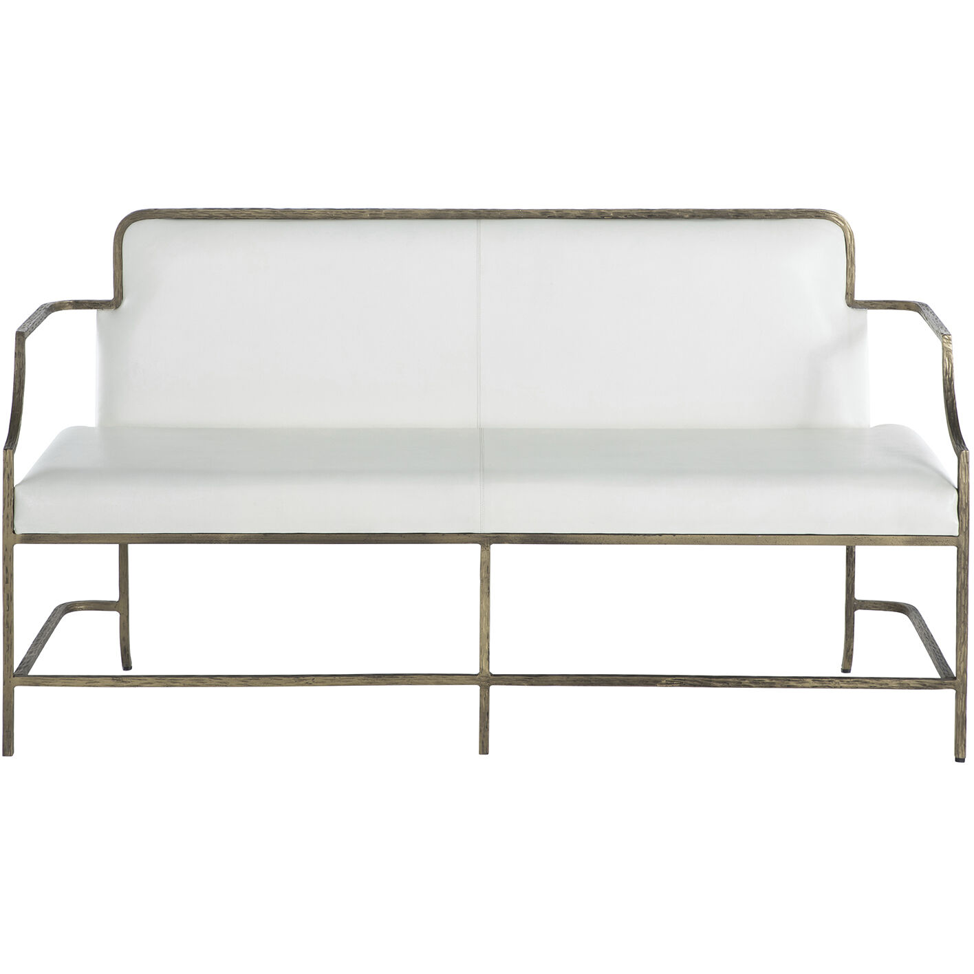 Vanderbilt Forged Warm Champagne / Cloud White Leather Bench