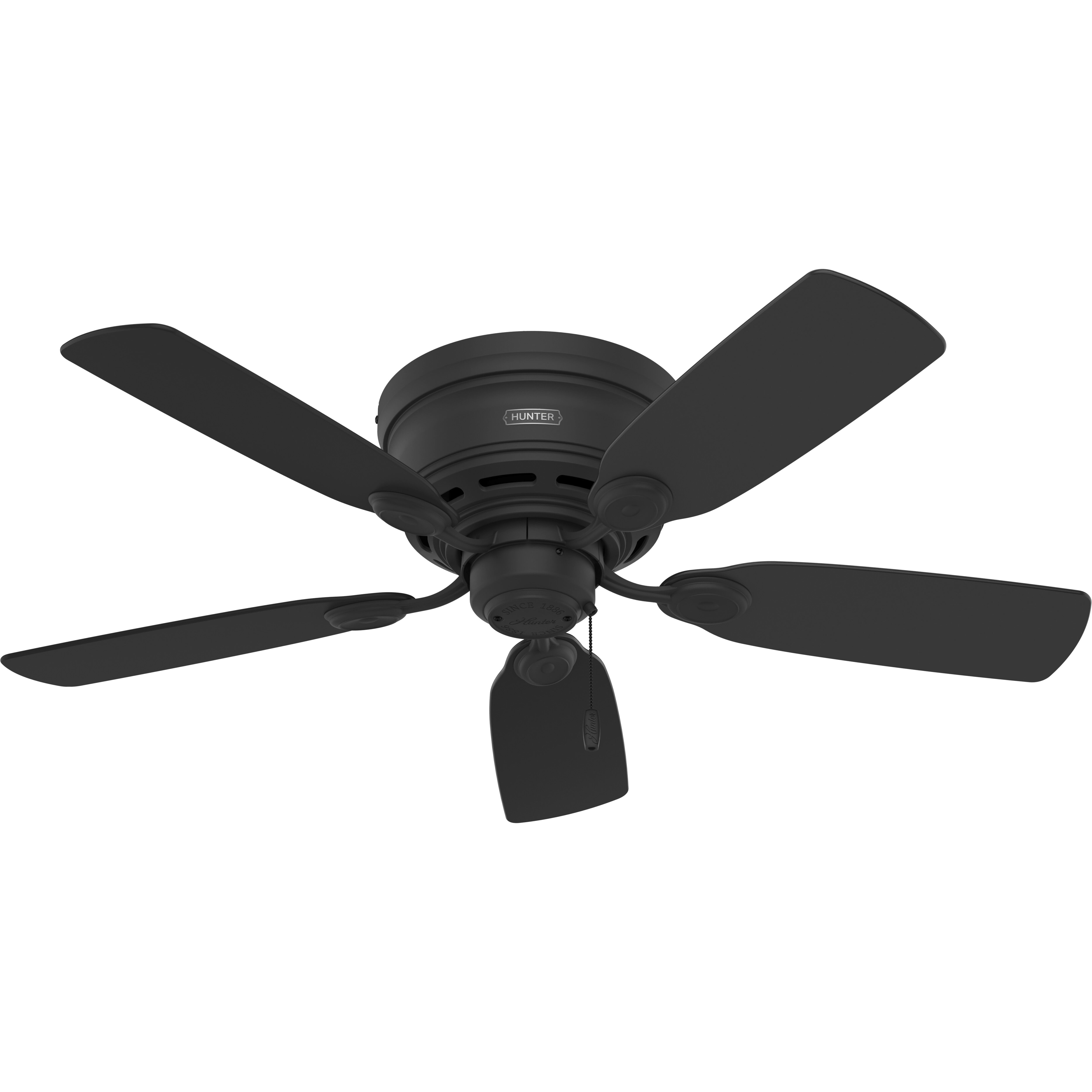 Low Profile 42 inch Matte Black with Matte Black/Greyed Walnut Blades Ceiling Fan