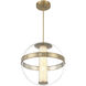 Divinely LED 20.5 inch Celeste Brass Pendant Ceiling Light