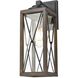 County Fair 1 Light 16.25 inch Black and Ironwood on Metal Outdoor Sconce