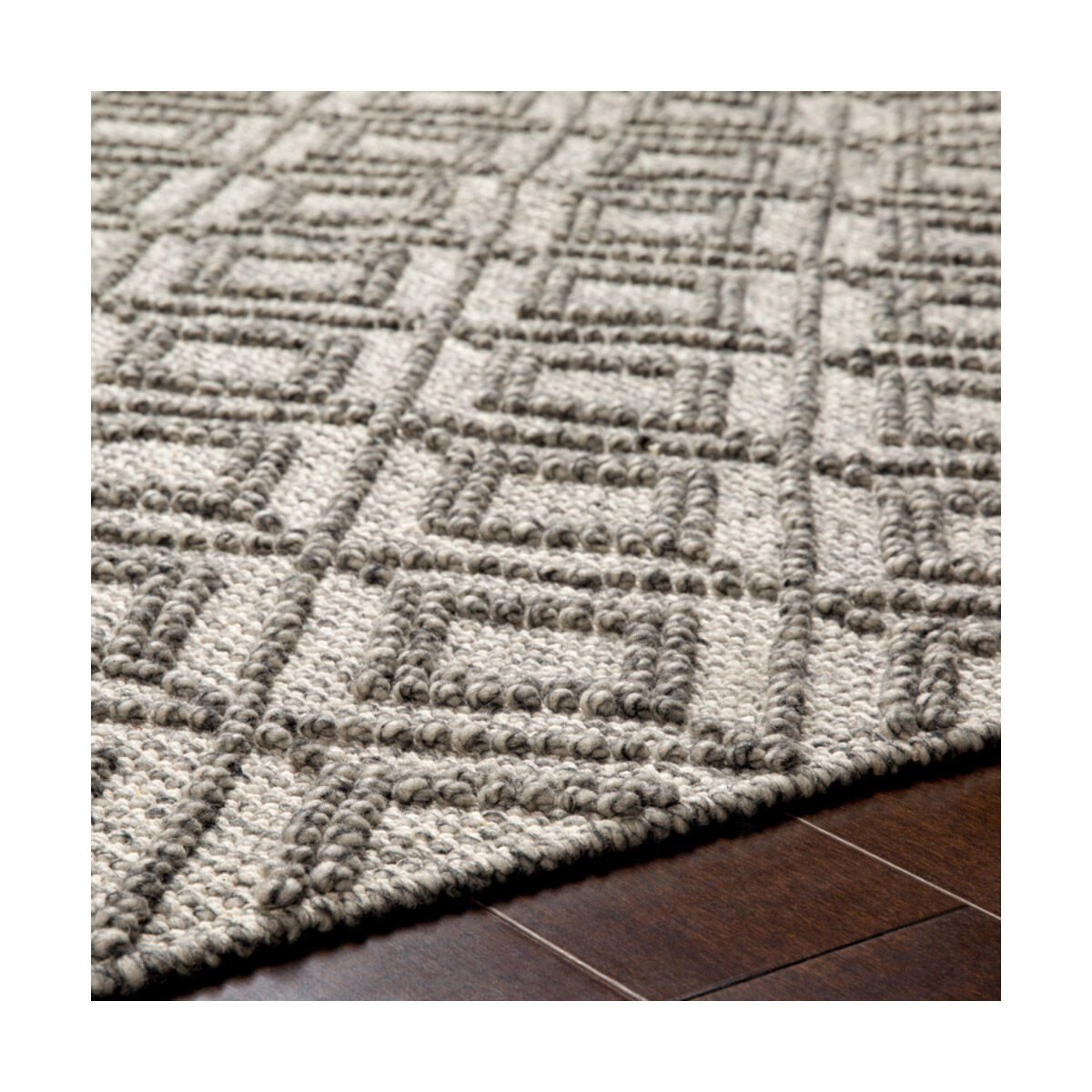 Farmhouse Tassels 120 X 96 inch Black/White Handmade Rug in 8 x 10