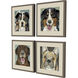 Dog Collage Brown and Multi and Rust and Teal Framed Art