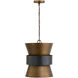 Loren 1 Light 13 inch Patinaed Brass and Dark Zinc Pendant Ceiling Light