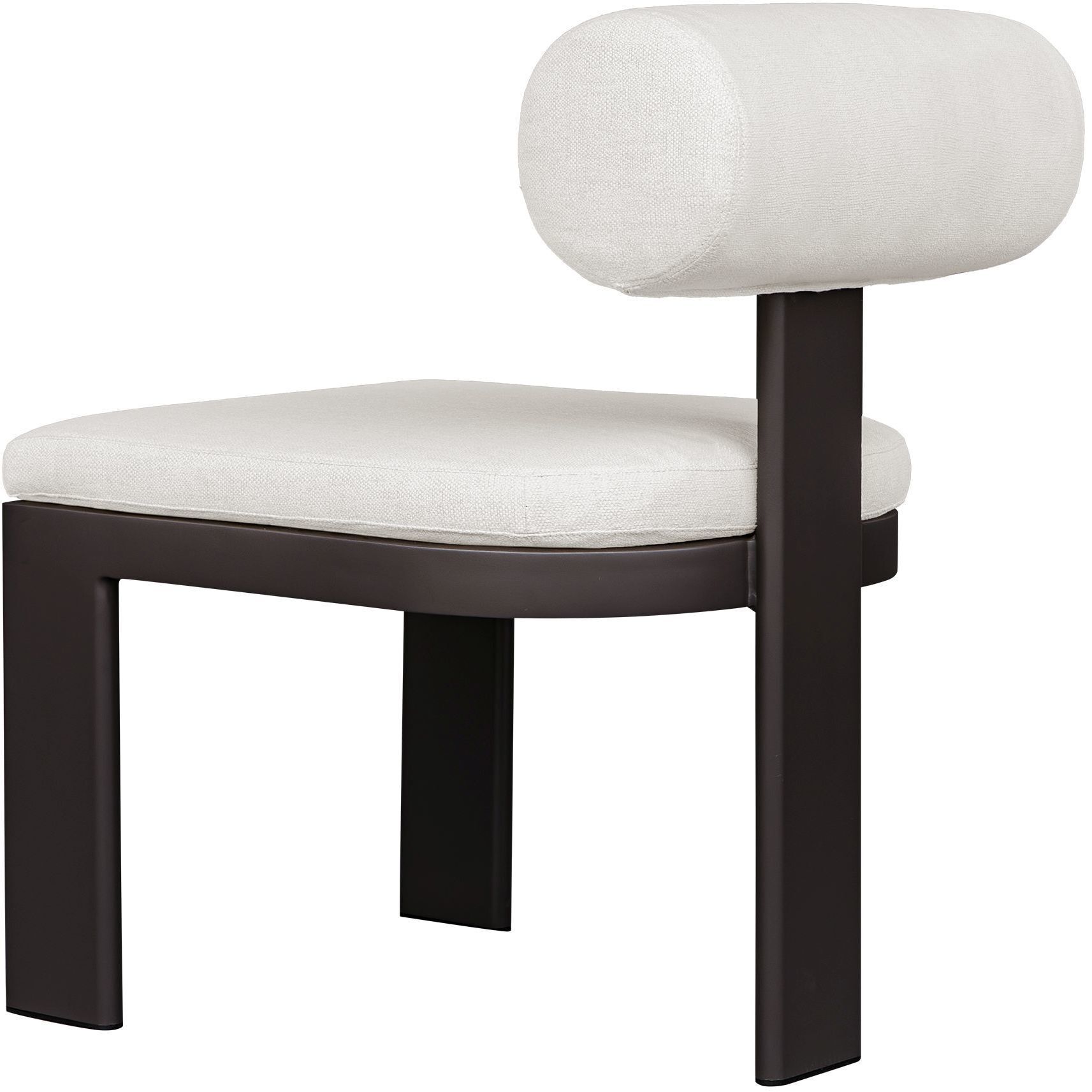 Bolster Back Java Black and Oyster White Outdoor Dining Chair