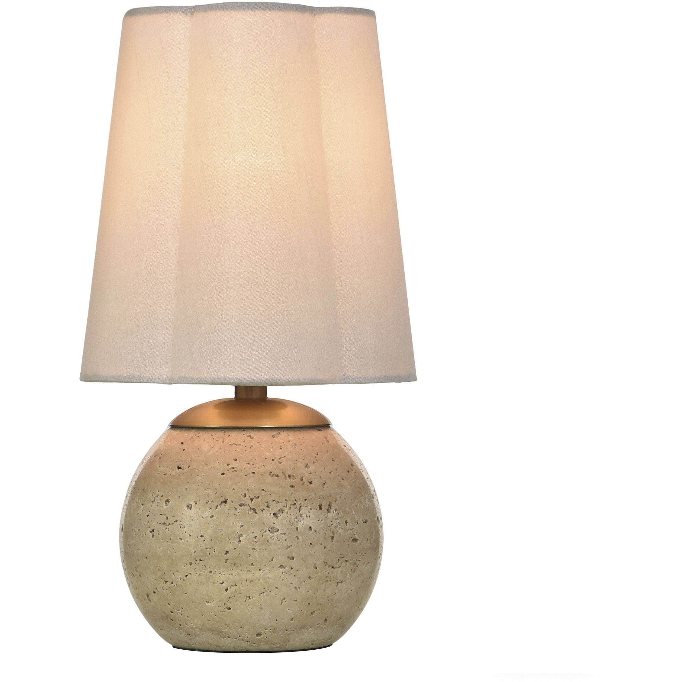 Rosalind 12 inch 40 watt Polished Brass and Natural Beige Table Lamp Portable Light