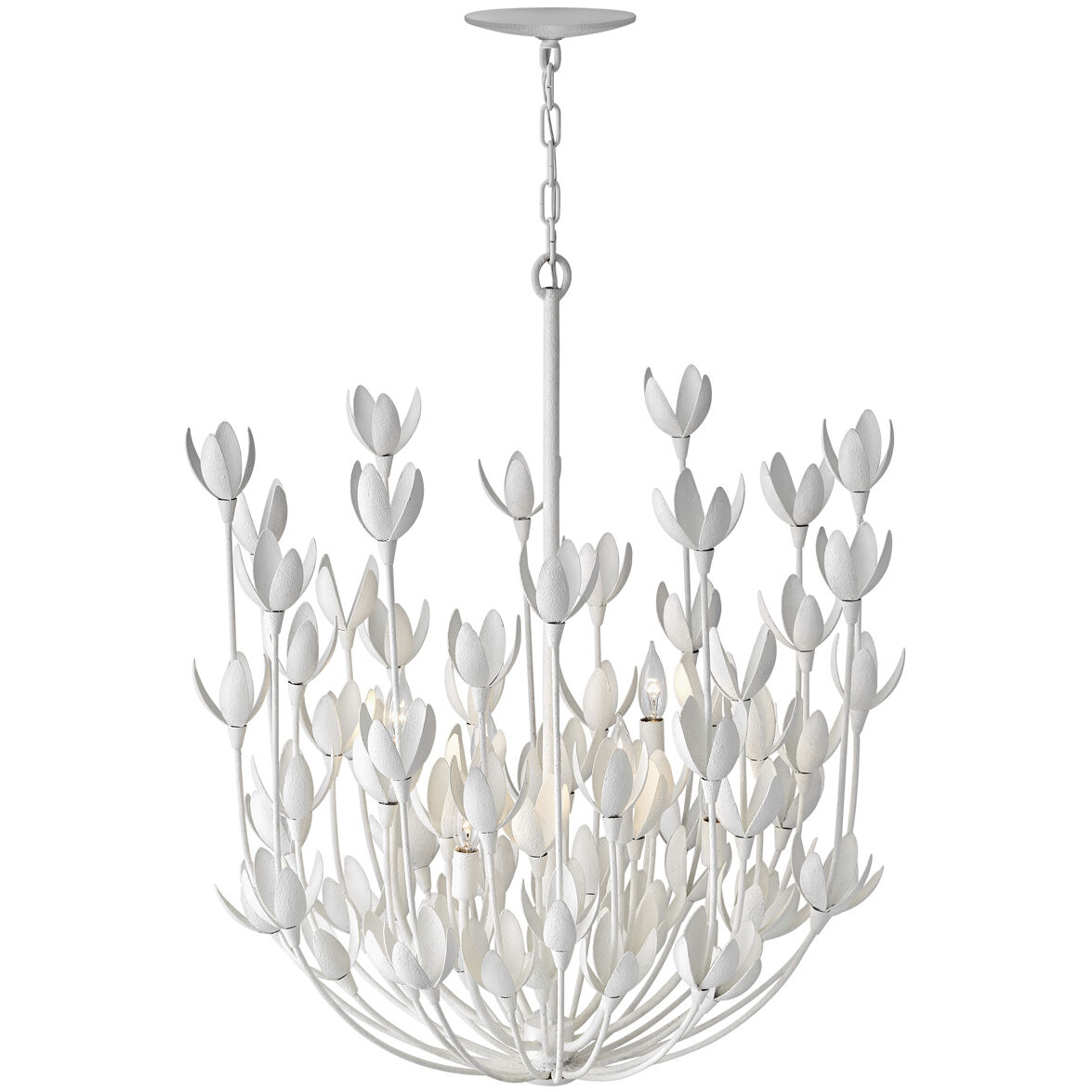 Lisa McDennon Flora 6 Light 26.25 inch Textured Plaster Indoor Chandelier Ceiling Light