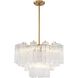 Addis 9 Light 22 inch Aged Brass Chandelier Ceiling Light in Tronchi Glass Clear