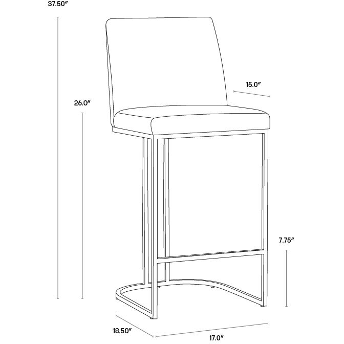 Rayla 37.5 inch Belfast Oyster Shell Counter Stool