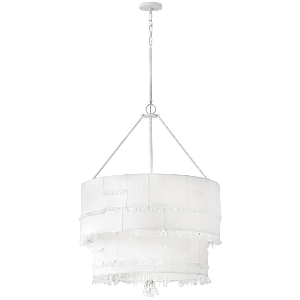 Lisa McDennon Baya 9 Light 30 inch Textured Plaster Chandelier Ceiling Light, Multi Tier