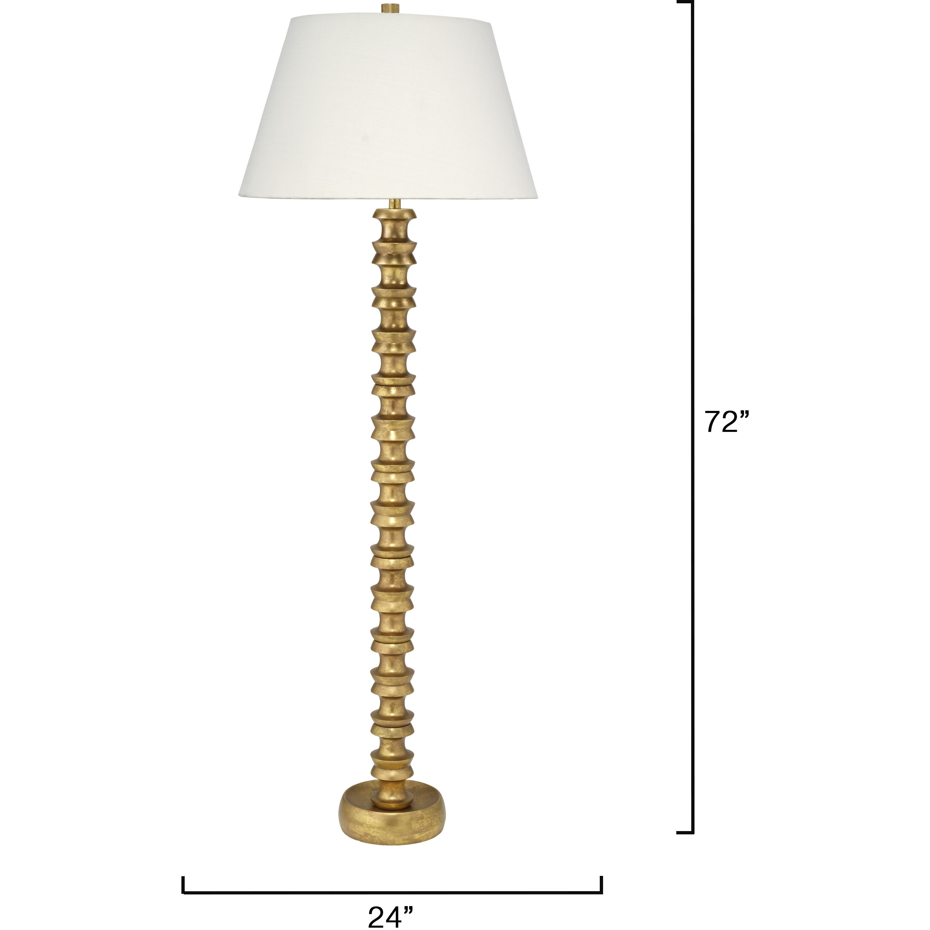Melrose 72 inch 100 watt Gold Leaf Floor Lamp Portable Light, Inline