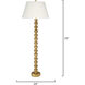 Melrose 72 inch 100 watt Gold Leaf Floor Lamp Portable Light, Inline