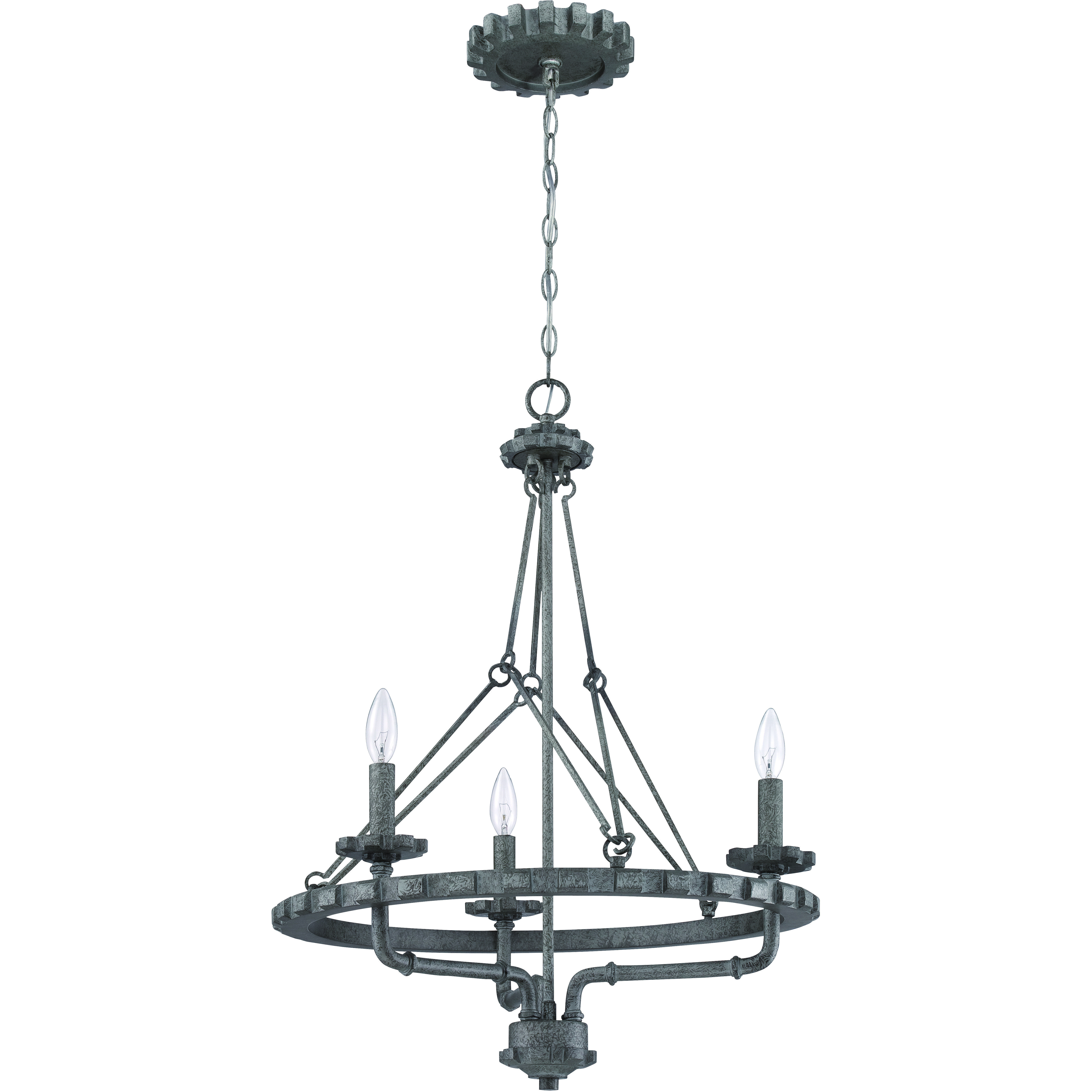 Prime 3 Light 21.75 inch Aged Galvanized Foyer Light Ceiling Light