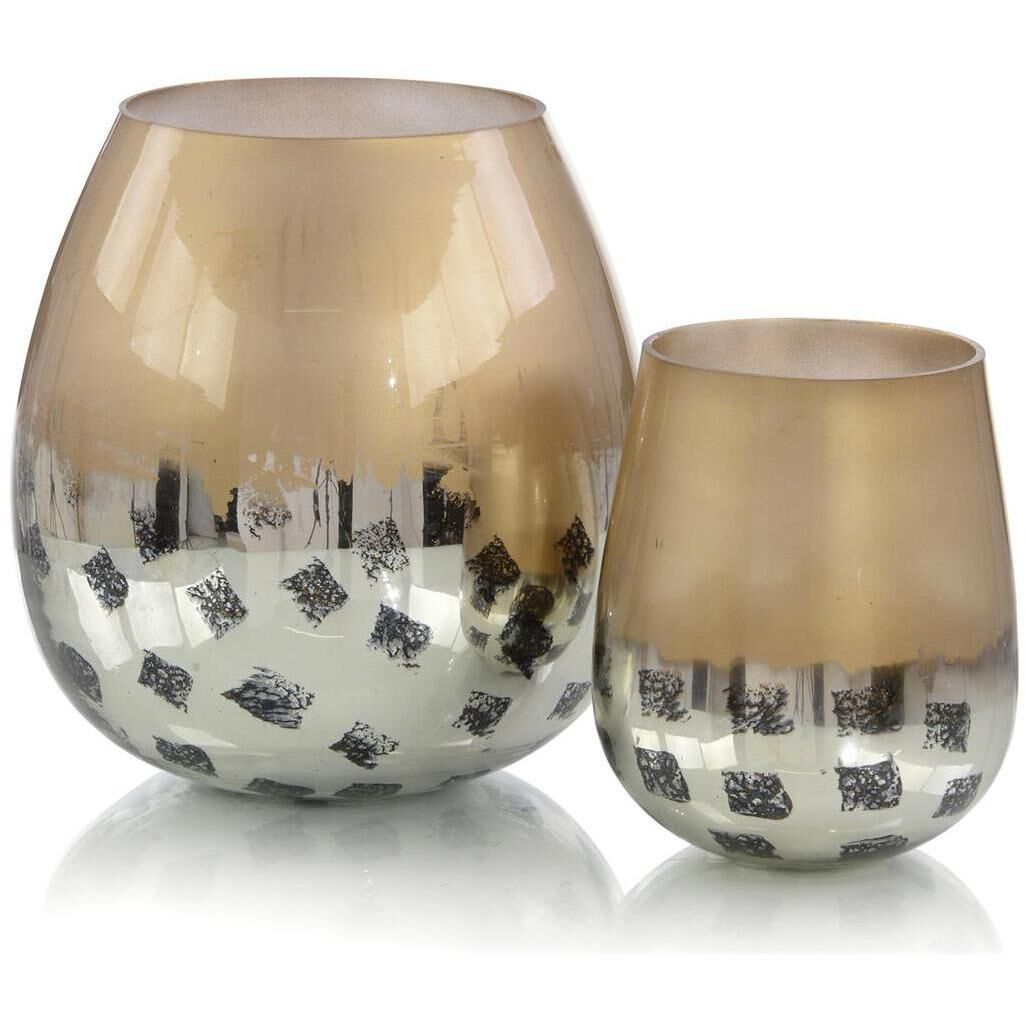 Deco Dots Glass 8 X 6 inch Vases, Set of 2