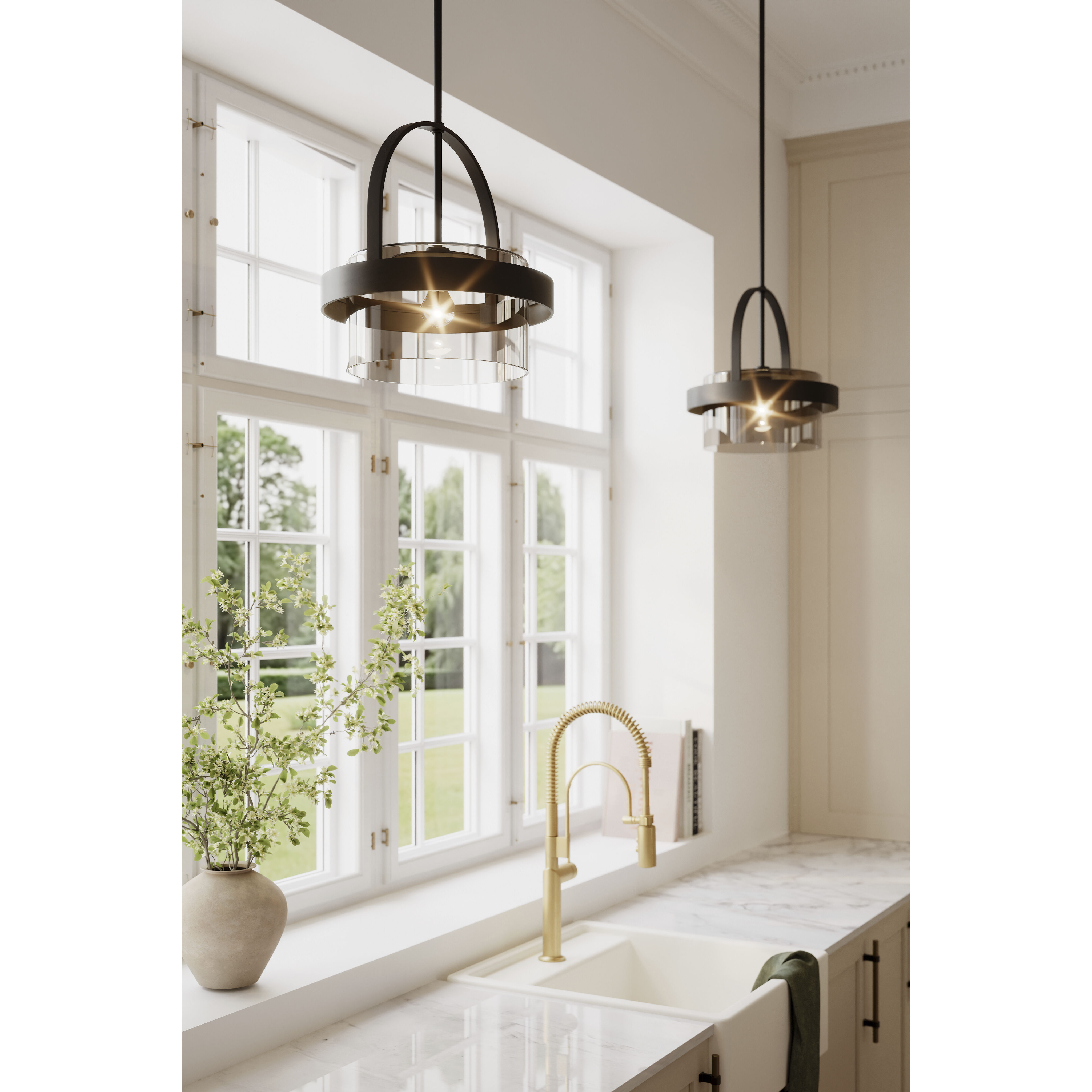 Ravik 1 Light 15.5 inch Dark Matte Black Convertible Pendant/Semi-Flush Mount Ceiling Light