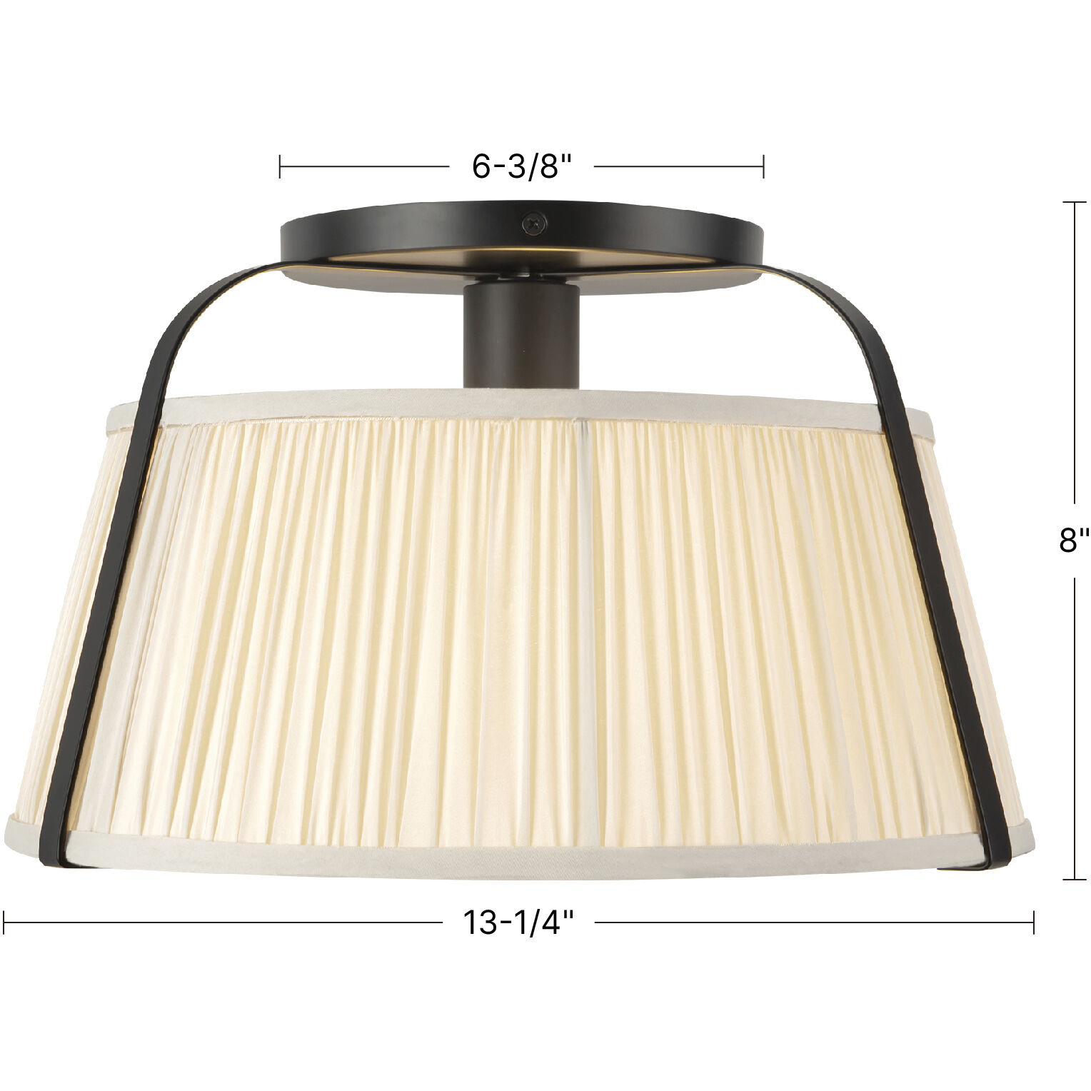 Alora Mood Scout 1 Light 13.25 inch Matte Black and White Linen Semi-Flush Mount Ceiling Light