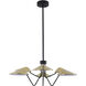 Canada LED 33.5 inch Black & Shiny Brass Chandelier Ceiling Light