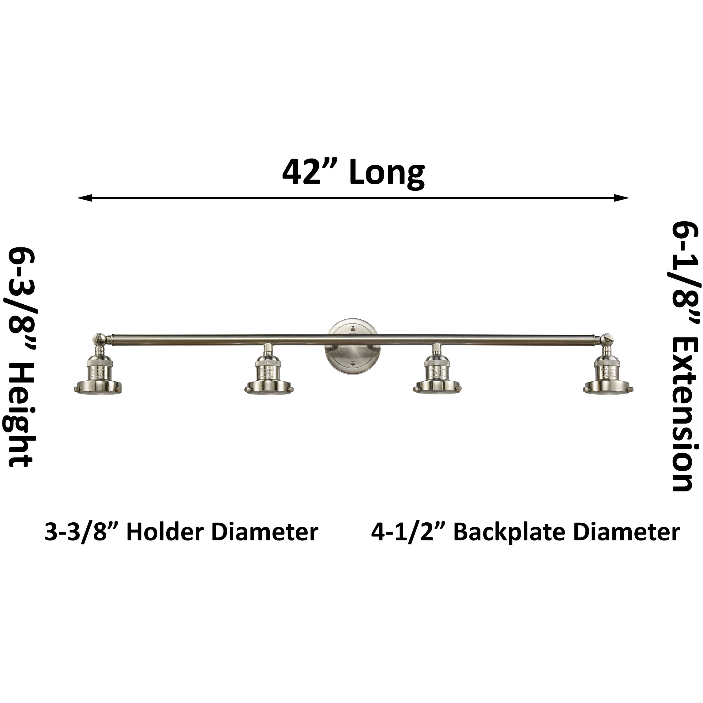 Franklin Restoration Bullet LED 46 inch Brushed Satin Nickel Bath Vanity Light Wall Light