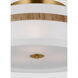 AH by Alexa Hampton Cordtlandt 3 Light 19 inch Burnished Brass with Rattan Semi-Flush Mount Ceiling Light