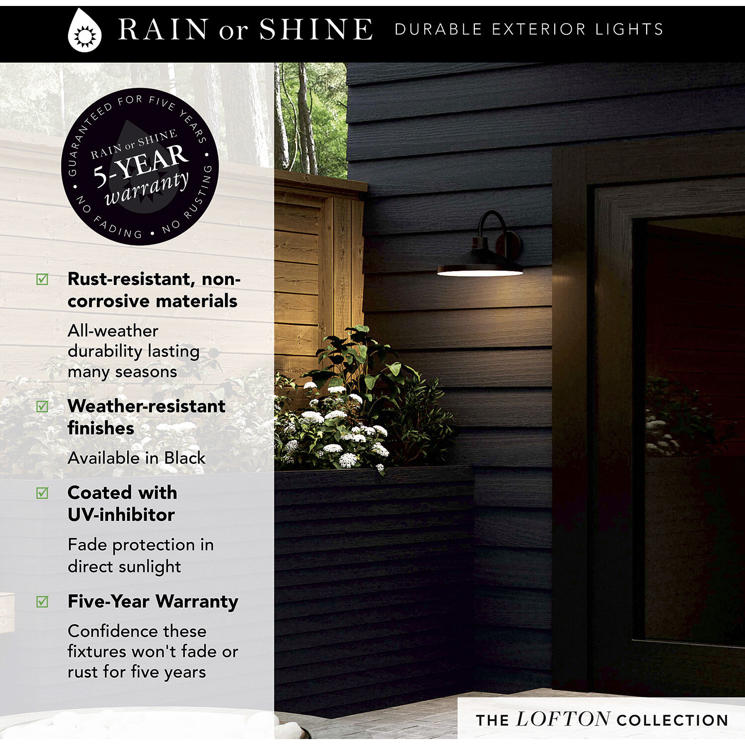 Lofton 1 Light 10.5 inch Black Outdoor Wall Lantern